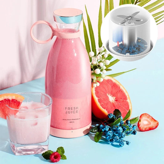 ORBALLO - 380ml portable blender for juices and slushies. Blue pink.